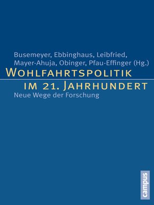 cover image of Wohlfahrtspolitik im 21. Jahrhundert